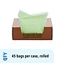 Stout EcoSafe-6400 13 Gallon Industrial Trash Bag, 24" x 30", Low Density, 0.85 mil, Green, 45 Bags/Box, 3 Rolls~#|#~sp176153024_sc7