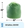 Stout EcoSafe-6400 64 Gallon Compostable Industrial Trash Bag, 48" x 60", Low Density, 0.85 mil, Green, 30 Bags/Box~#|#~sp176153143_sc7