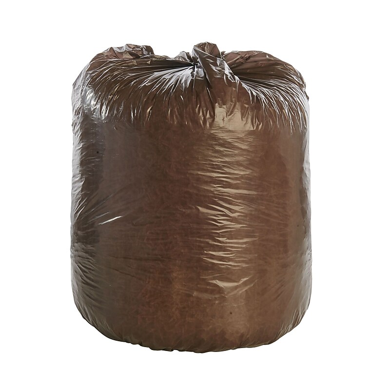 Stout Controlled Life Cycle 39 Gallon Industrial Trash Bag, 33" x 44", Low Density, 1.1 mil, Brown, 40 Bags/Box (STOG3344B11) image 1