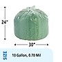 Stout Controlled Life Cycle 13 Gallon Compostable Industrial Trash Bag, 24" x 30", Low Density, White, 120 Bags/Box, 3 Rolls~#|#~sp176153272_sc7