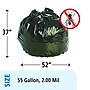 Stout Insect Repellent 55 Gallon Industrial Trash Bag, 37" x 52", Low Density, 2 mil, Black, 65 Bags/Box (STOP3752K20)~#|#~sp176153296_sc7