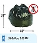 Stout Insect Repellent 35 Gallon Industrial Trash Bag, 33" x 35", Low Density, 2 mil, Black, 80 Bags/Box (STOP3345K20)~#|#~sp176153327_sc7