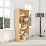 Bush Business Furniture 72H 5 Shelf Bookcase, Natural Maple (BK7236AC)