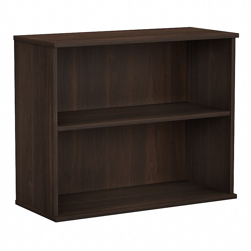 Bush Business Furniture 29"H 2-Shelf Bookcase with Adjustable Shelf, Black Walnut (BK3036BW) image 1