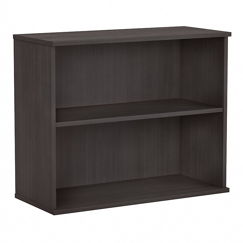Bush Business Furniture 29"H 2-Shelf Bookcase with Adjustable Shelf, Storm Gray (BK3036SG) image 1