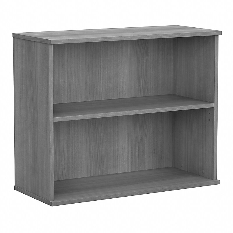 Bush Business Furniture 29"H 2-Shelf Bookcase with Adjustable Shelf, Platinum Gray (BK3036PG) image 1