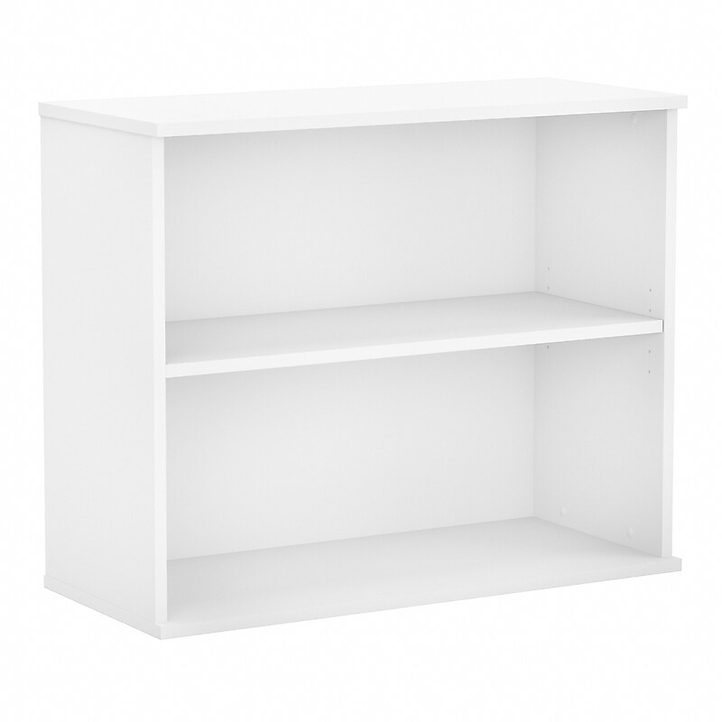Bush Business Furniture 29"H 2-Shelf Bookcase with Adjustable Shelf, White (BK3036WH) image 1
