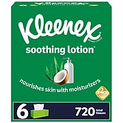Kleenex Soothing Lotion Facial Tissue, 3-Ply, 110 Sheets/Box, 6 Boxes/Pack (51758)