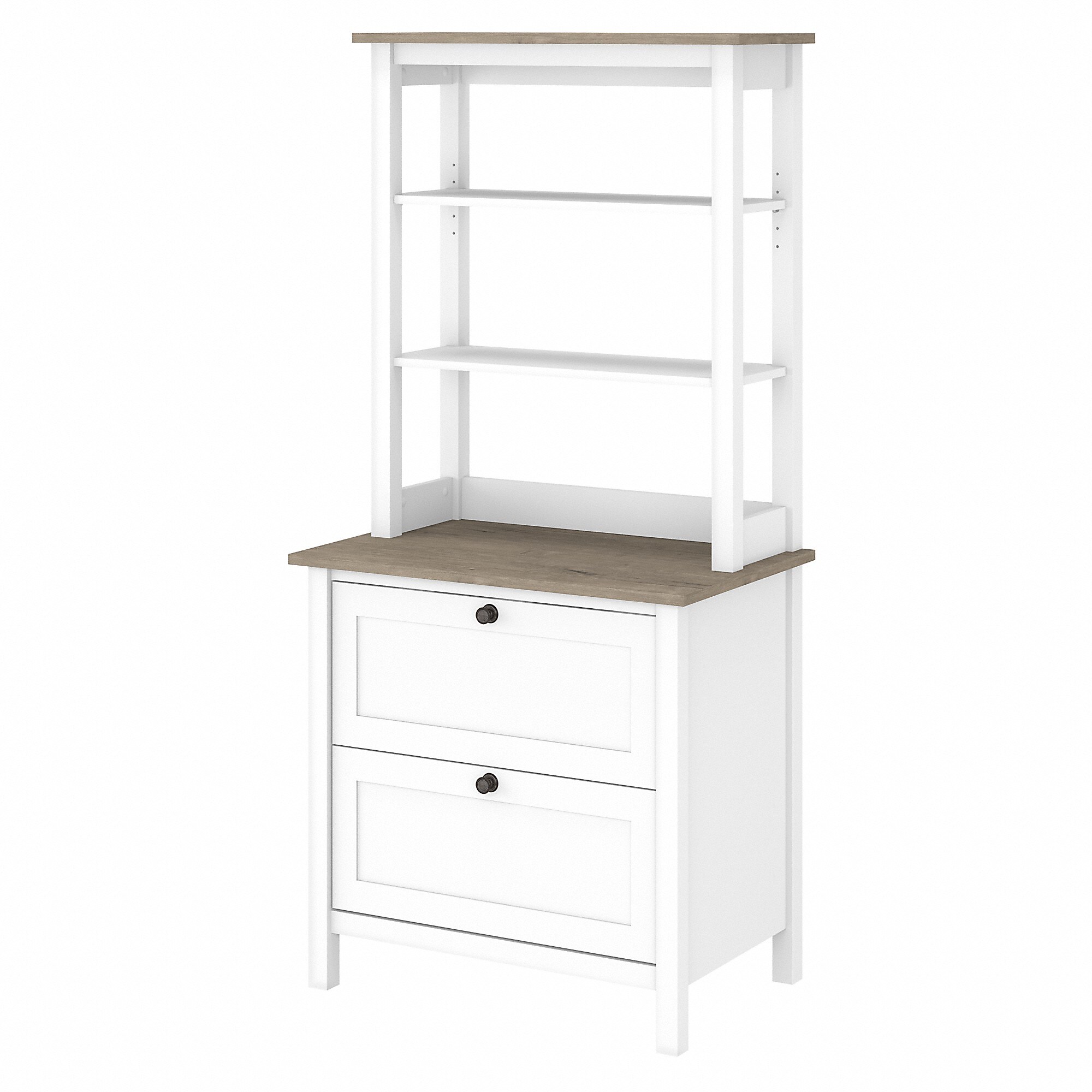 Bush Furniture Mayfield 66″ 2-Shelf Bookcase, Pure White/Shiplap Gray (MAY018GW2) Sansujyuku sansujyuku.com