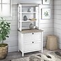 Bush Furniture Mayfield 66" 2-Shelf Bookcase, Pure White/Shiplap Gray (MAY018GW2)~#|#~sp176322702_sc7