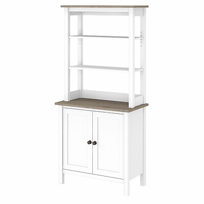Bush Furniture Mayfield 66″H 5-Shelf Bookcase with Doors, Pure White/Shiplap Gray (MAY019GW2) Sansujyuku sansujyuku.com