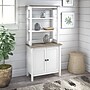 Bush Furniture Mayfield 5-Shelf 66"H Standard Bookcase with Doors, Pure White/Shiplap Gray (MAY019GW2)~#|#~sp176322742_sc7