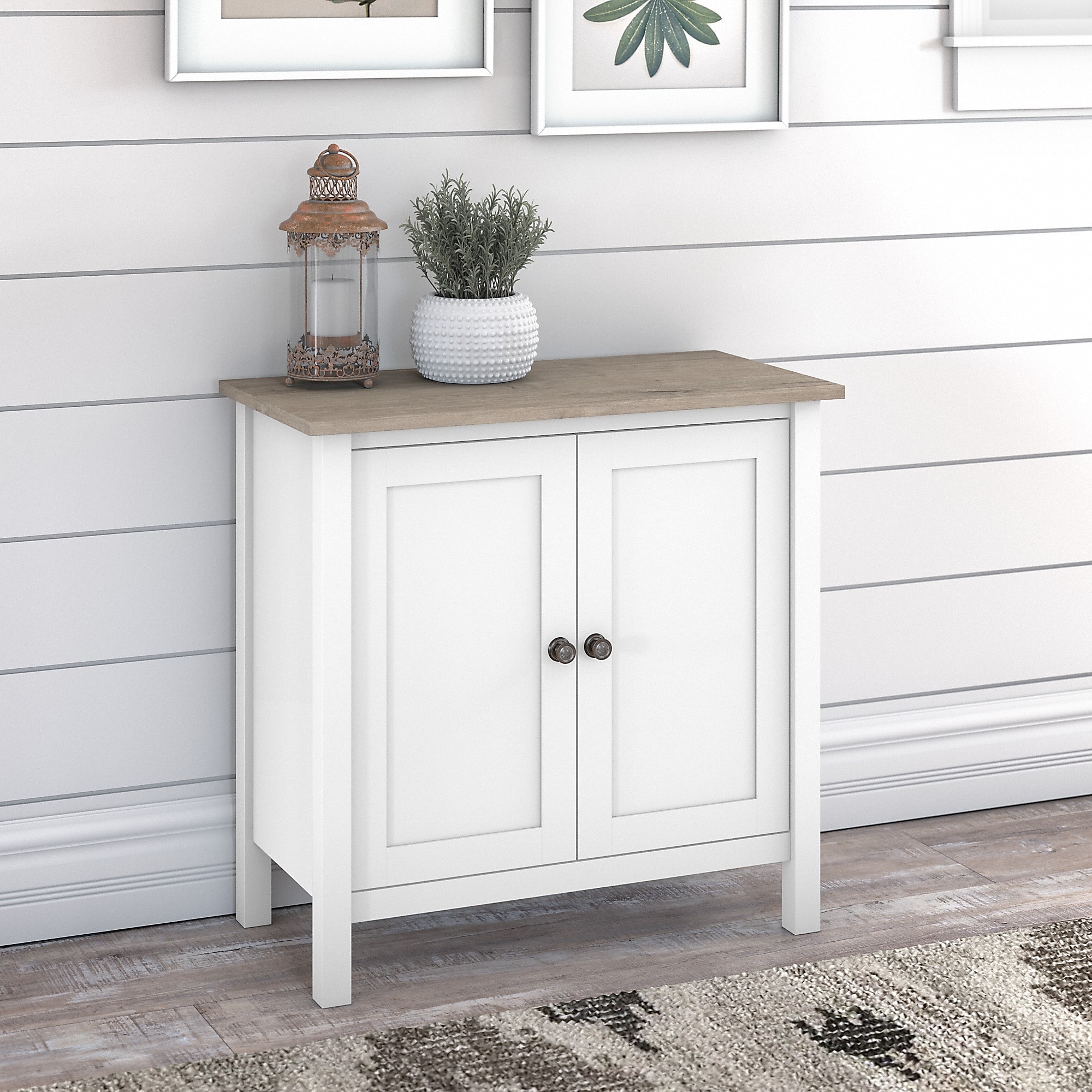 Bush Furniture Mayfield 30″ Storage Cabinet with 2 Shelves, Pure White/Shiplap Gray (MAS131GW2-03) Sansujyuku sansujyuku.com