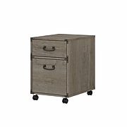 kathy ireland® Home by Bush Furniture Ironworks 2-Drawer Mobile File Cabinet, Letter/Legal, Restored Gray, 16" (KI50302-03)
