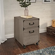 kathy ireland® Home by Bush Furniture Ironworks 2-Drawer Mobile File Cabinet, Letter/Legal, Restored Gray, 16" (KI50302-03)