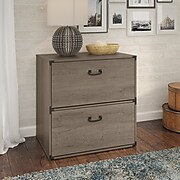 kathy ireland® Home by Bush Furniture Ironworks 2-Drawer Lateral File Cabinet, Letter/Legal, Restored Gray, 30" (KI50304-03)