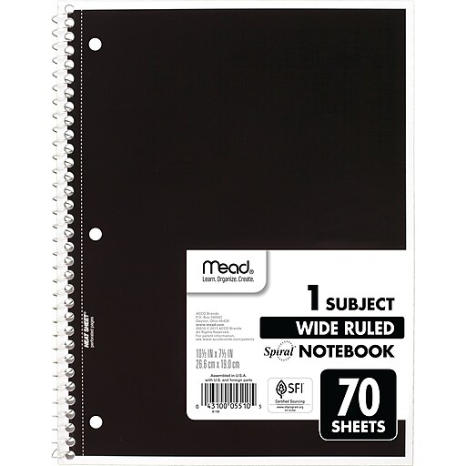 Red Saban's Power Rangers 1 Subject Notebook 70 Wide Ruled Sheets 10.5 x 8 in 