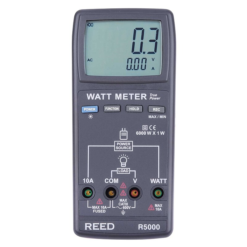 REED R5000 Autoranging Watt Meter, True RMS (R5000) image 1