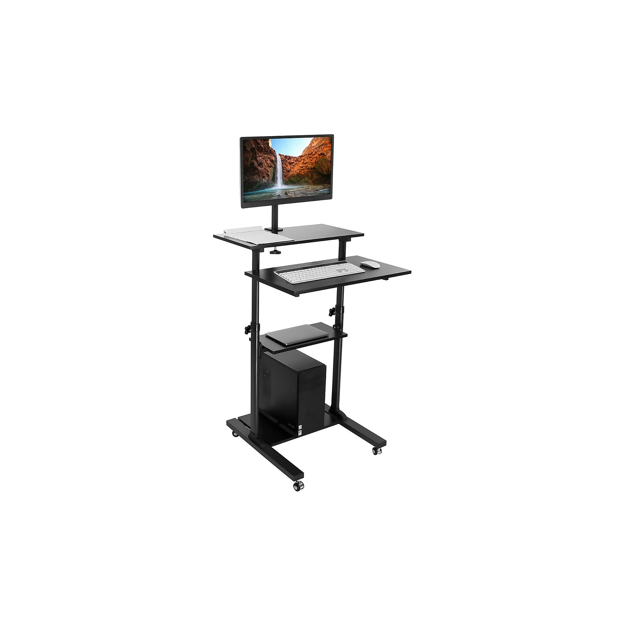 Mount-It! 28″W Adjustable Steel Standing Desk with Monitor Mount, Black (MI-7942BLK) Sansujyuku sansujyuku.com