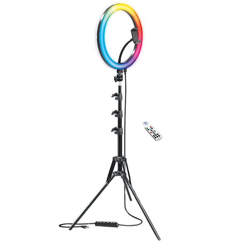 Bower 12" RGB Selfie Ring Light Studio Kit with Wireless Remote Control and Tripod (WA-RLSRGB12) image 1