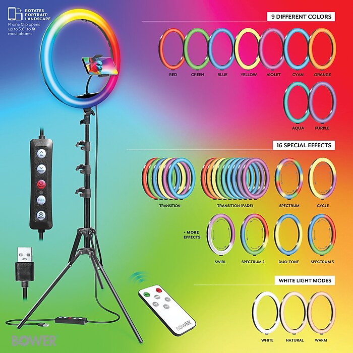 Inch Bower Selfie Ring Light Studio Bower Selfie Ring Light With