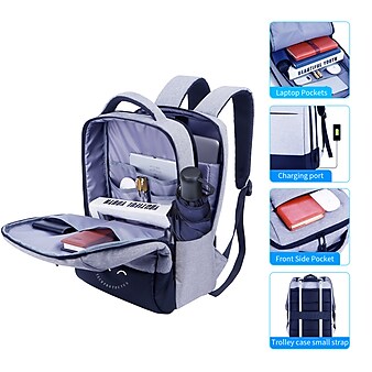 Techprotectus Laptop Backpack, Gray, Nylon (TP-GY-BP15)