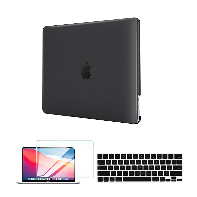 Techprotectus Laptop Case with Keyboard Cover and Screen Protector, Black, Plastic (TP-BK-K-MP13M1) image 1