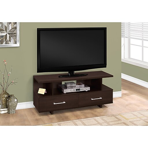 Shop Staples for Monarch Specialties TV Stand, 48"L Cappuccino with 2