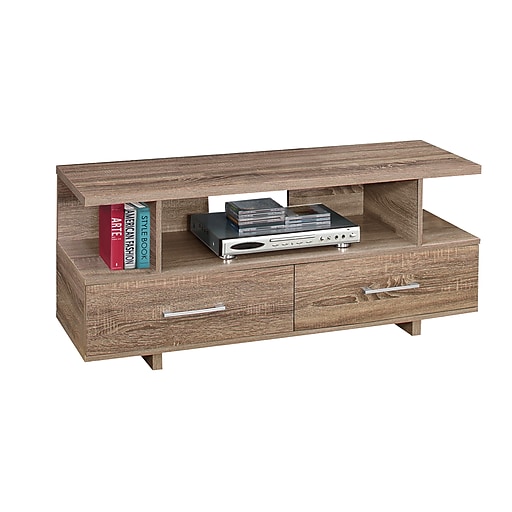 Monarch Specialties TV Stand, 48"L Dark Taupe with 2 ...