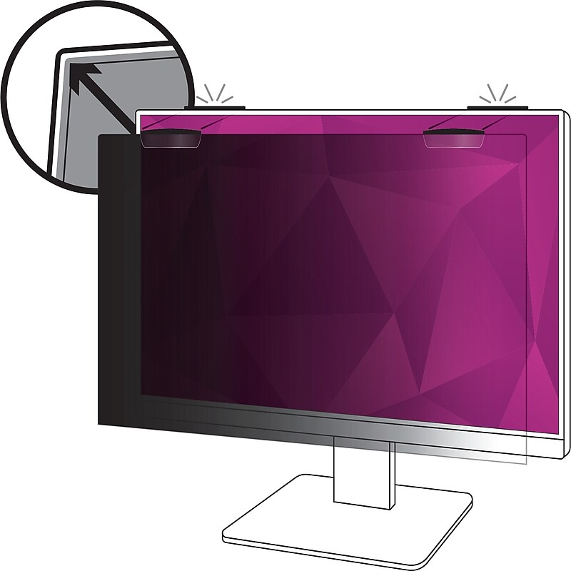3M™ High Clarity Privacy Filter for 23.8 in Full Screen Monitor with 3M™ COMPLY™ Magnetic Attach, 16:9, (HC238W9E) image 1