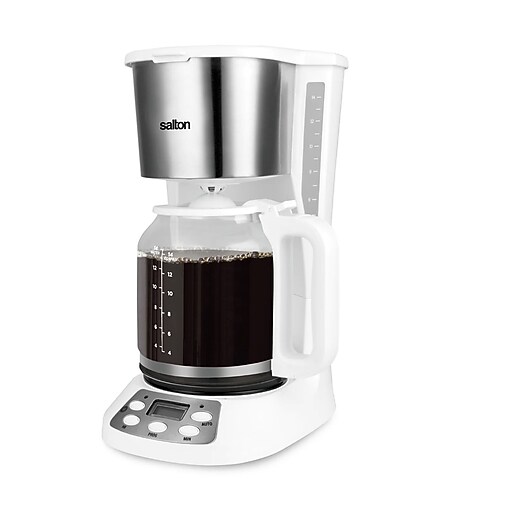 Salton Jumbo Java 14Cups Automatic Drip Coffee Maker, White (FC1667WH) Staples