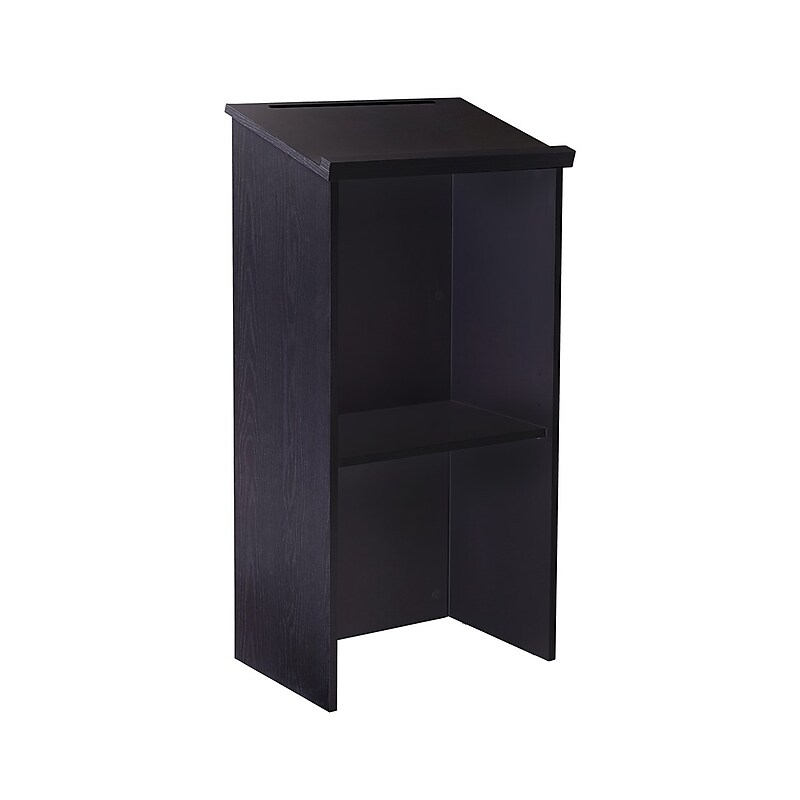 AdirOffice 46"H Floor Standing Lectern with Adjustable Shelf, Black (661-01-BLK) image 1