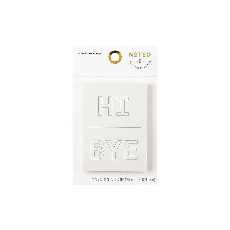 Noted by Post-it Hi and Bye Notes, 2.9" x 4", Gray, 100 Sheets/Pad (NTD5-34-HB) image 1