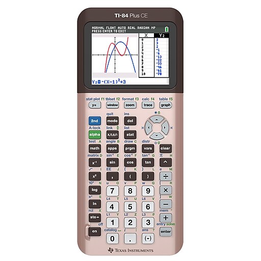 Texas Instruments TI84 Plus CE 10Digit Graphing Calculator, Rose Gold