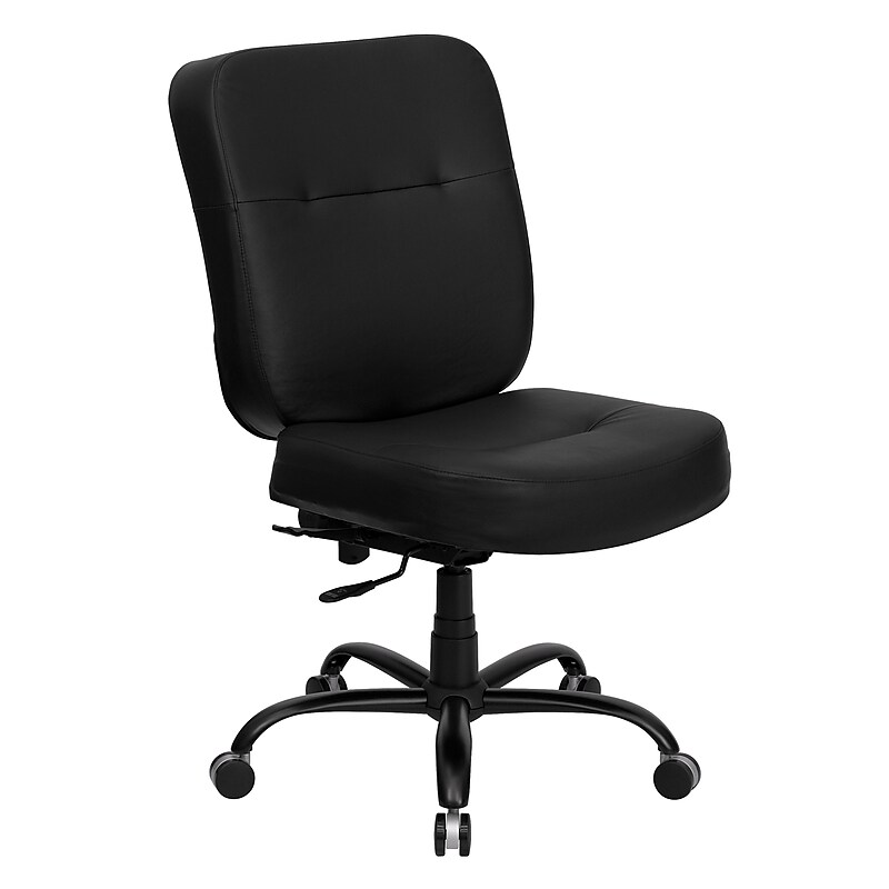 Flash Furniture HERCULES Series Leather/Faux Leather Office Big & Tall Chair, Black (WL735SYGBKLEA) image 1