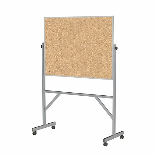 Ghent 3' H x 4' W Reversible Cork Bulletin Board with Aluminum Frame