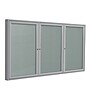 Ghent 4' H x 8' W Enclosed Vinyl Bulletin Board with Satin Frame, 3 Door, Silver (PA34896VX-193)~#|#~sp17740346_sc7
