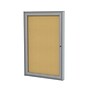Ghent 36" H x 30" W Enclosed Natural Cork Bulletin Board with Satin Frame, 1 Door (PA13630K)~#|#~sp17740377_sc7