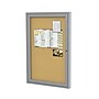 Ghent 36" H x 30" W Enclosed Natural Cork Bulletin Board with Satin Frame, 1 Door (PA13630K)~#|#~sp17740388_sc7