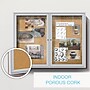 Ghent 4' H x 5' W Enclosed Natural Cork Bulletin Board with Satin Frame, 2 Door (PA24860K)~#|#~sp17740391_sc7