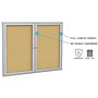 Ghent 4' H x 5' W Enclosed Natural Cork Bulletin Board with Satin Frame, 2 Door (PA24860K)~#|#~sp17740394_sc7