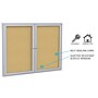 Ghent 4' H x 5' W Enclosed Natural Cork Bulletin Board with Satin Frame, 2 Door (PA24860K)~#|#~sp17740395_sc7