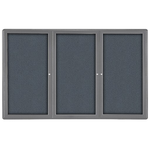 Ghent Ovation 4' H x 6' W Enclosed Fabric Bulletin Board with Gray
