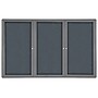 Ghent Ovation 4' H x 6' W Enclosed Fabric Bulletin Board with Gray Frame, 3 Door, Gray (OVG5-F91)~#|#~sp17740402_sc7
