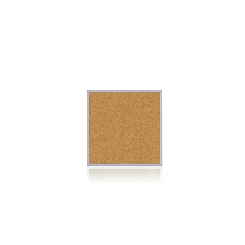 Ghent 4' H x 4' W Natural Cork Bulletin Board with Aluminum Frame (AK44) image 1