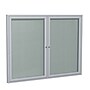 Ghent 3' H x 5' W Enclosed Vinyl Bulletin Board with Satin Frame, 2 Door, Silver (PA23660VX-193)~#|#~sp17740524_sc7