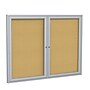 Ghent 4' H x 5' W Enclosed Natural Cork Bulletin Board with Satin Frame, 2 Door (PA24860K)~#|#~sp17740632_sc7