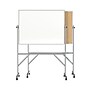 Ghent 3' H x 4' W Reversible Cork Bulletin Board/Whiteboard with Aluminum Frame (ARMK34)~#|#~sp17740782_sc7