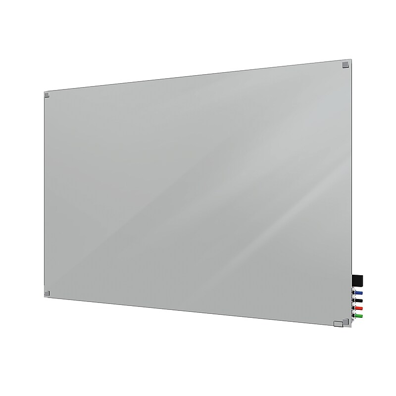Ghent Harmony Glass Dry-Erase Whiteboard, Gray, 4'H x 6'W (HMYSN46GY) image 1