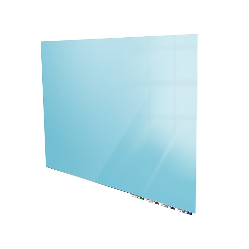 Ghent Aria 4'H x 5'W Low Profile Magnetic Glass Whiteboard, Blue (ARIASM45BE) image 1
